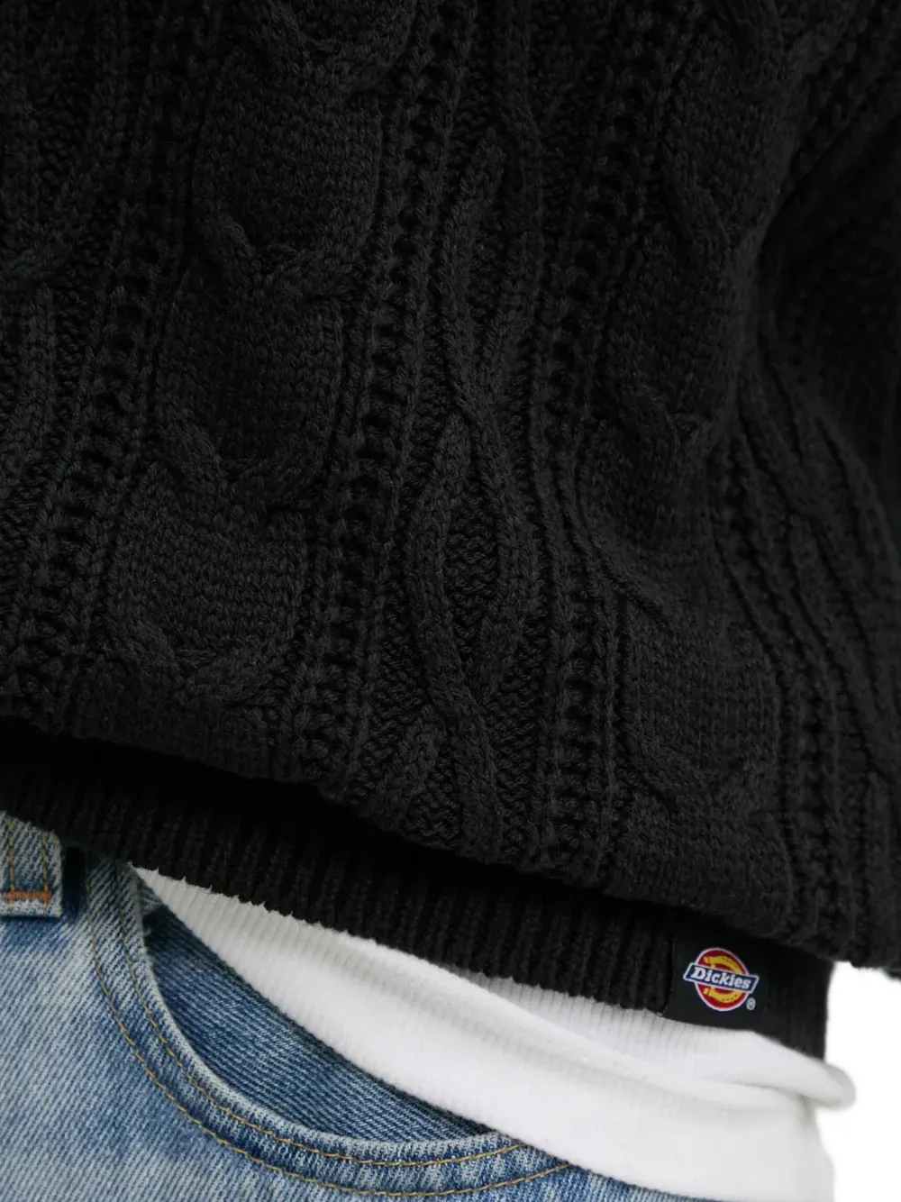 DICKIES Kabelgebreide trui Zwart