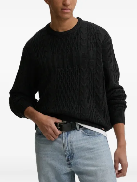 DICKIES cable-knit crew-neck sweater