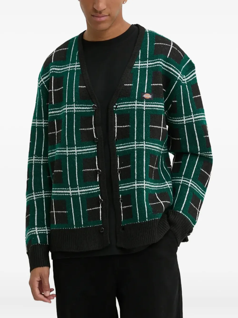 DICKIES plaid cardigan | Black | Image 1