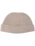 Auralee ribbed beanie - Neutrals