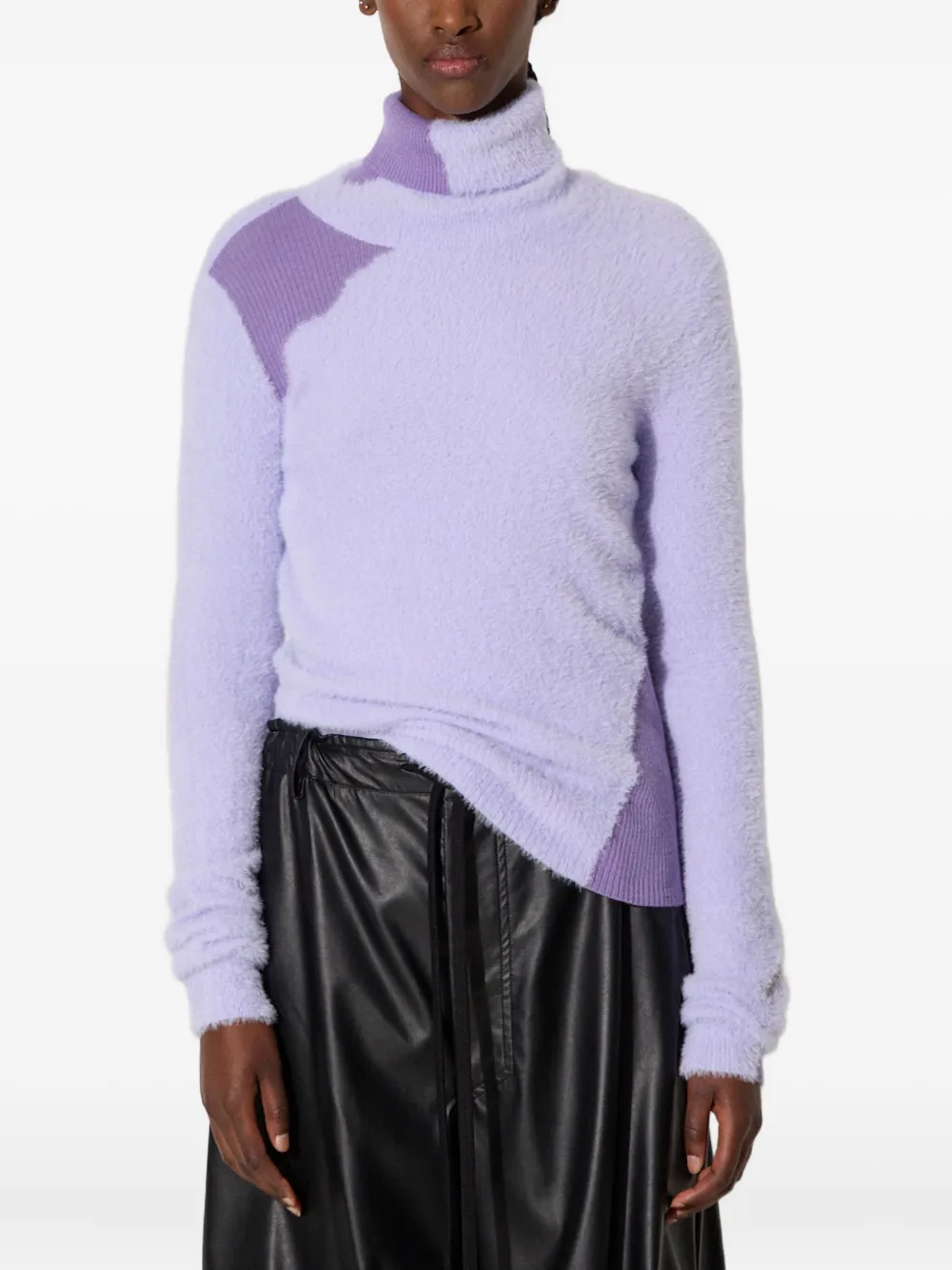 MM6 Maison Margiela roll-neck panelled sweater - Purple
