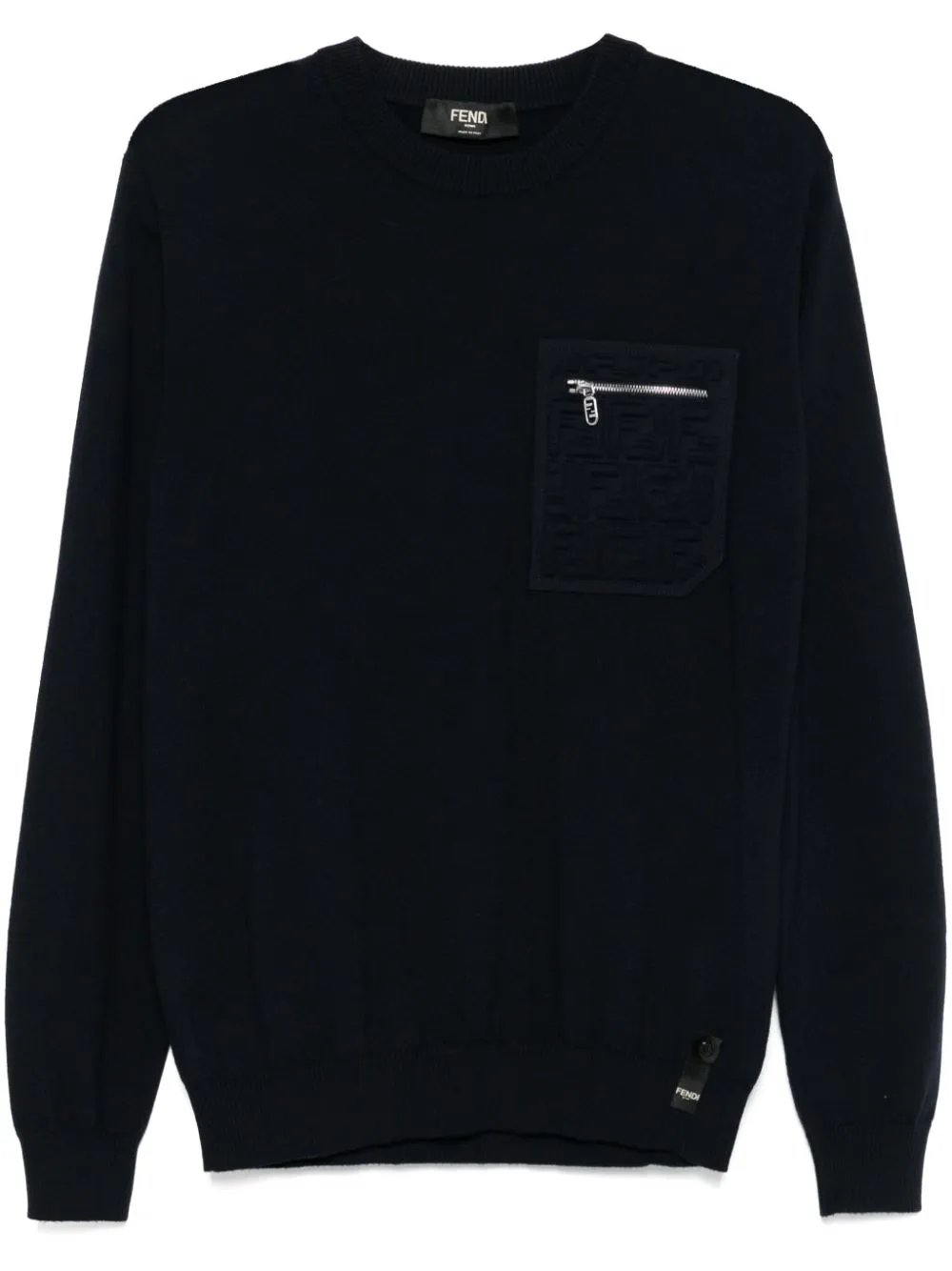 Fendi Ff-pattern Sweater In Blue