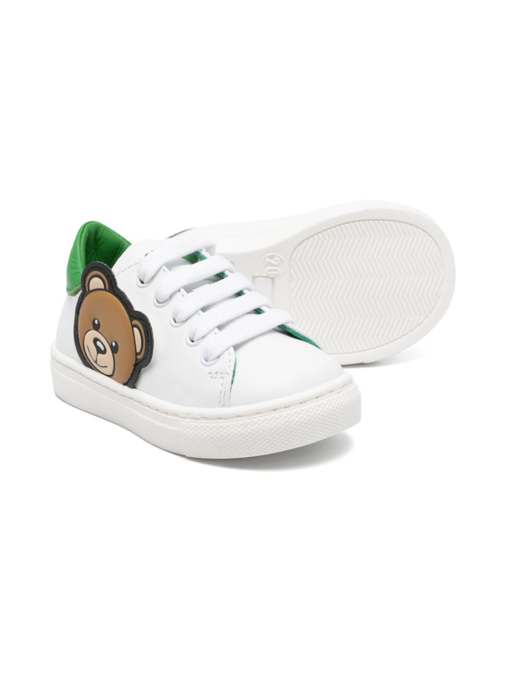 Moschino Kids Leo Teddy-patch sneakers - White