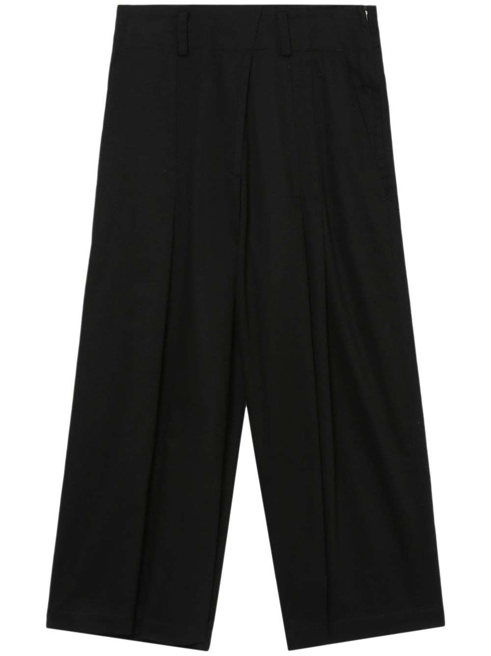 Y's cotton cropped trousers - Black