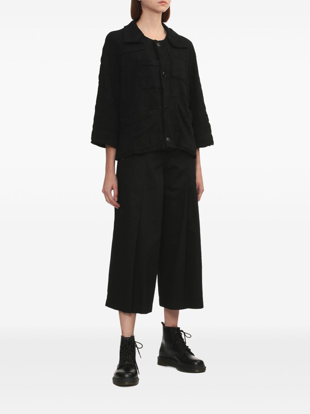 Y's cotton cropped trousers - Black