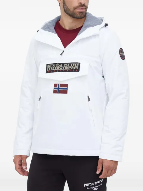 Napapijri logo-patch hooded windbreaker
