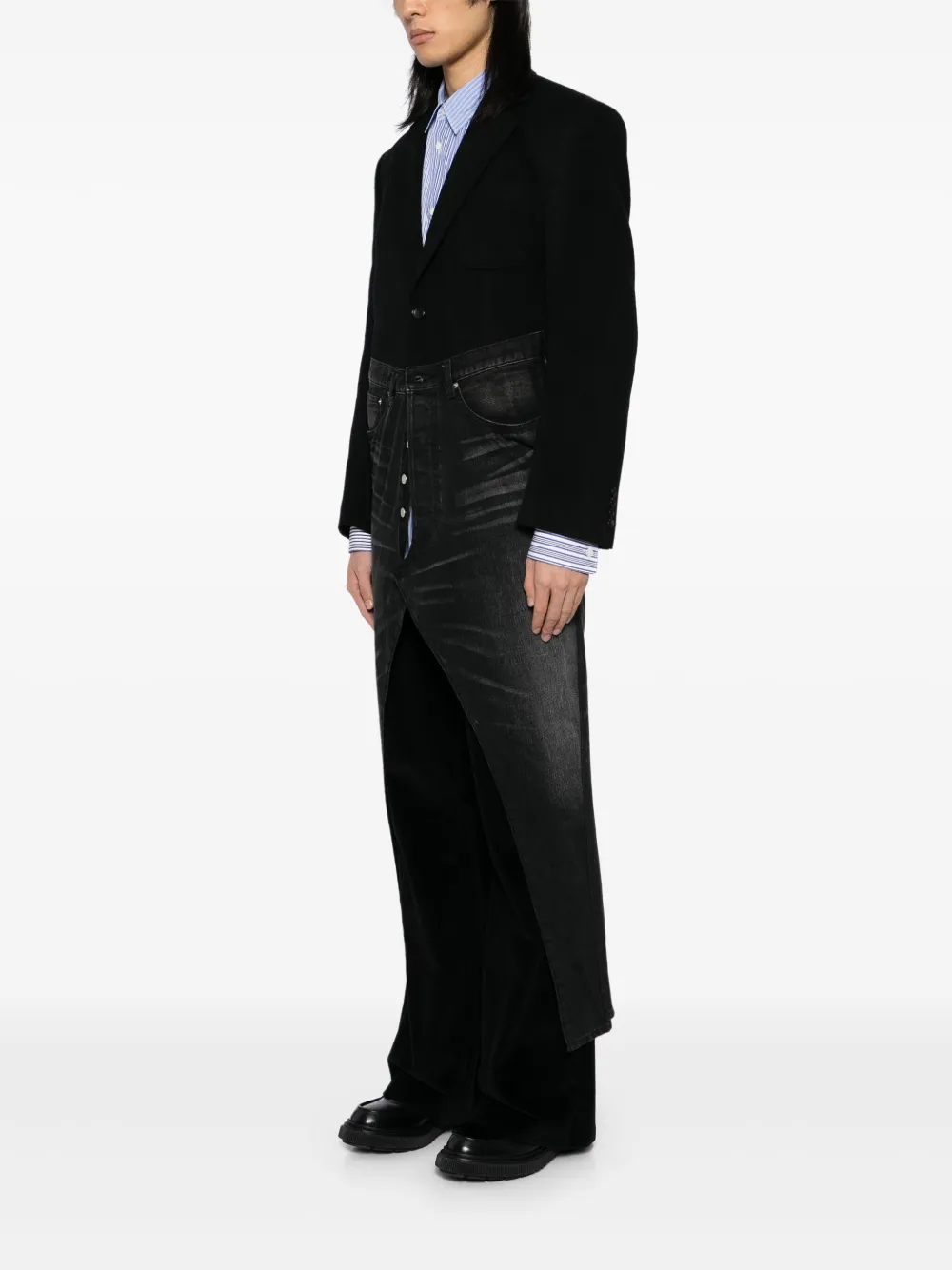 Junya Watanabe MAN Jas met patchwork Zwart
