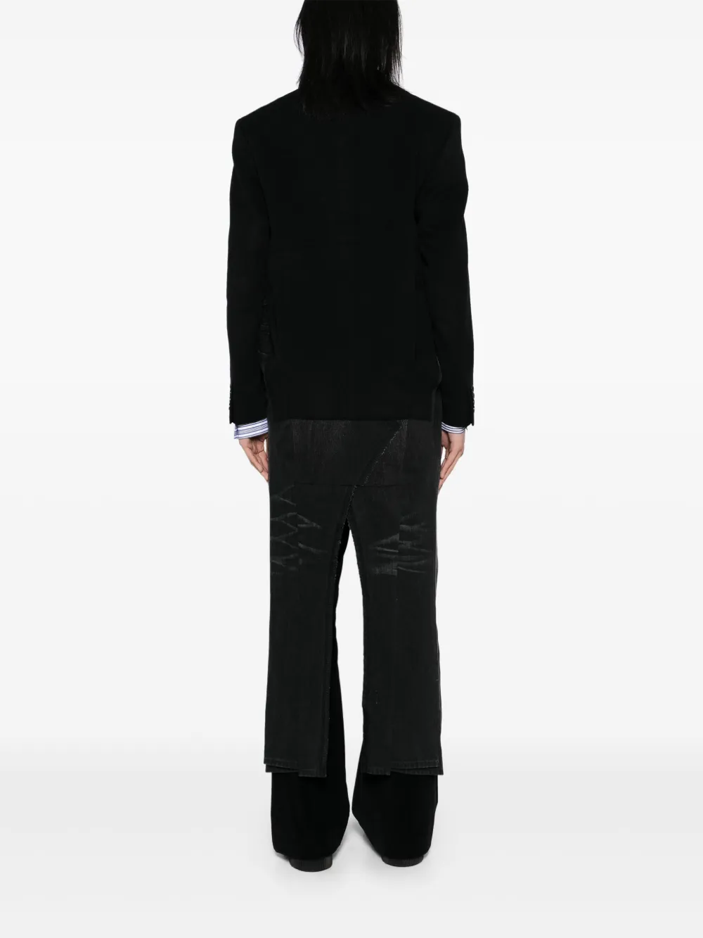 Junya Watanabe MAN Jas met patchwork Zwart