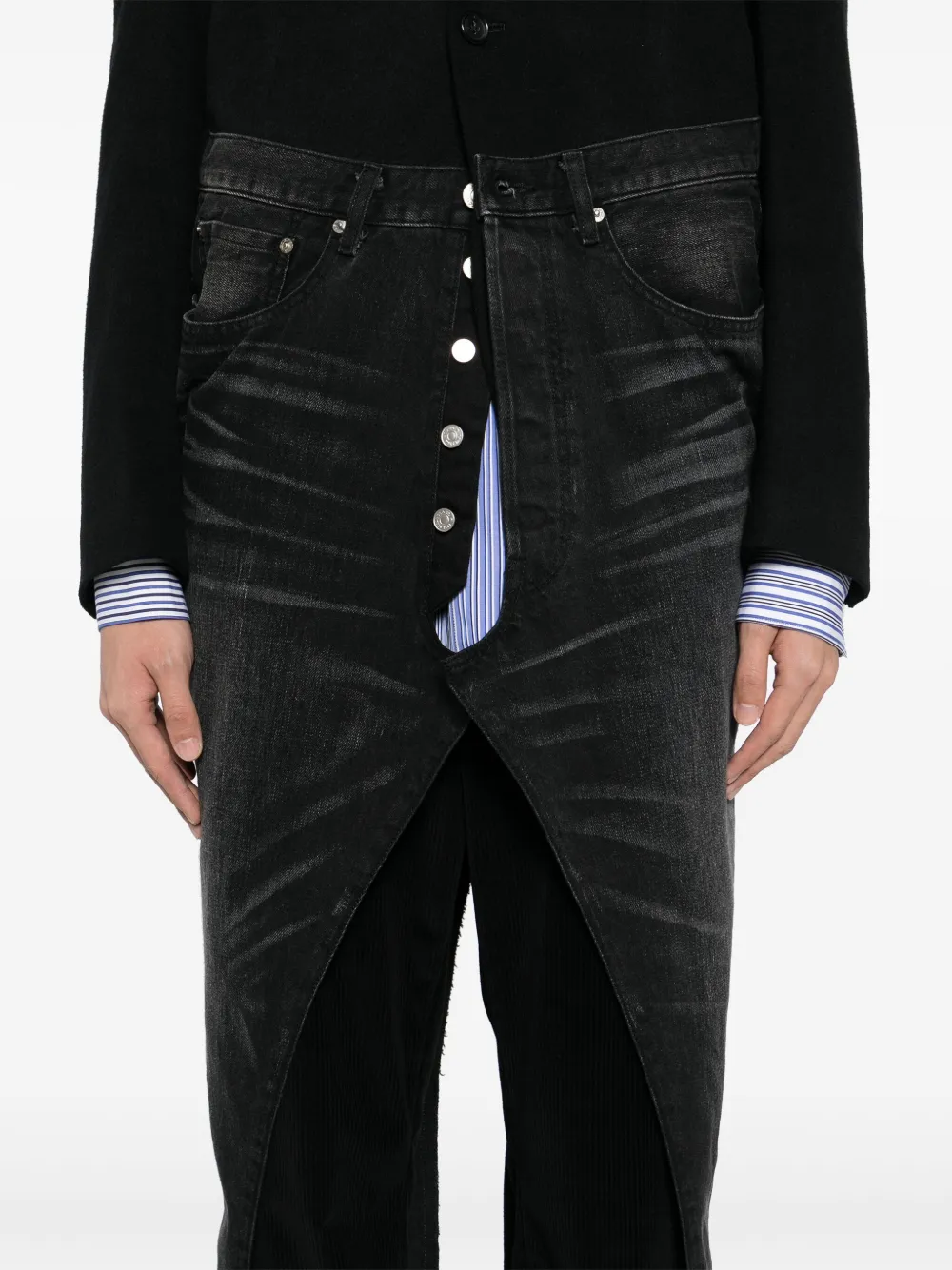 Junya Watanabe MAN Jas met patchwork Zwart