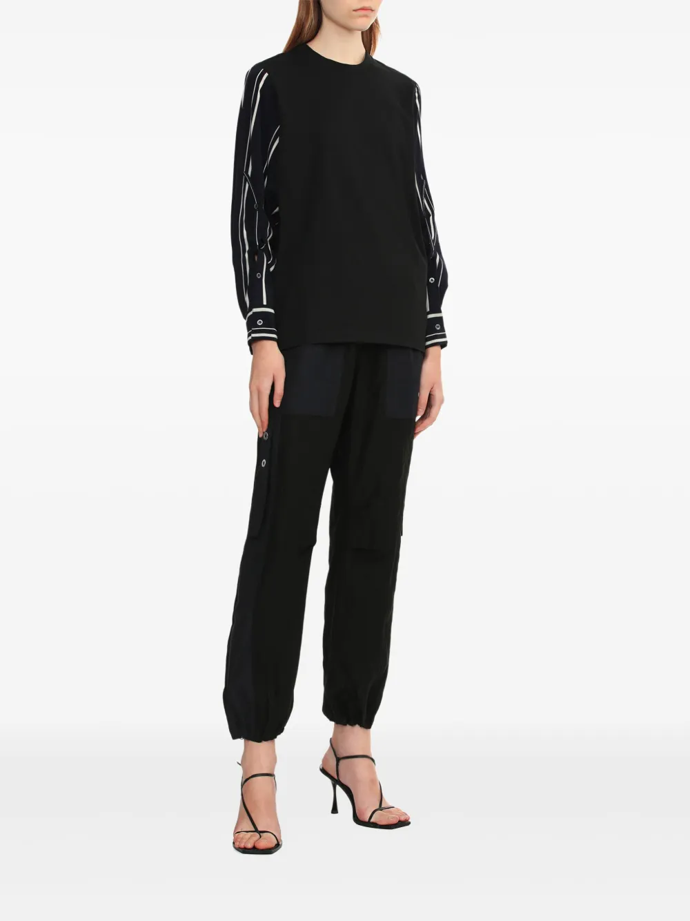 3.1 Phillip Lim Gestreepte top - Zwart