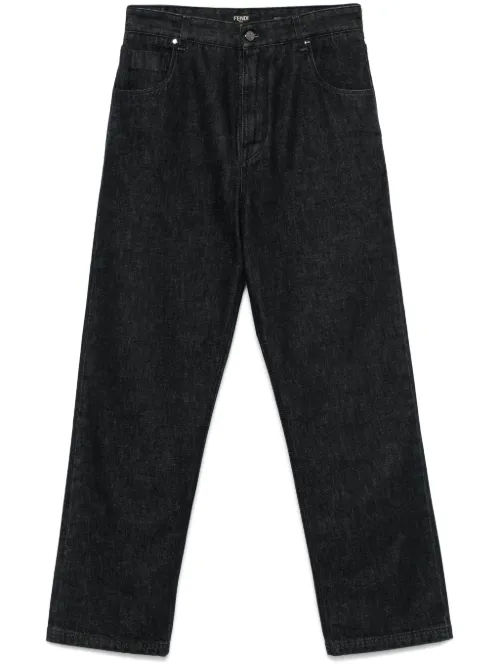 FENDI jean à coupe droite - Noir - FENDI - Modalova