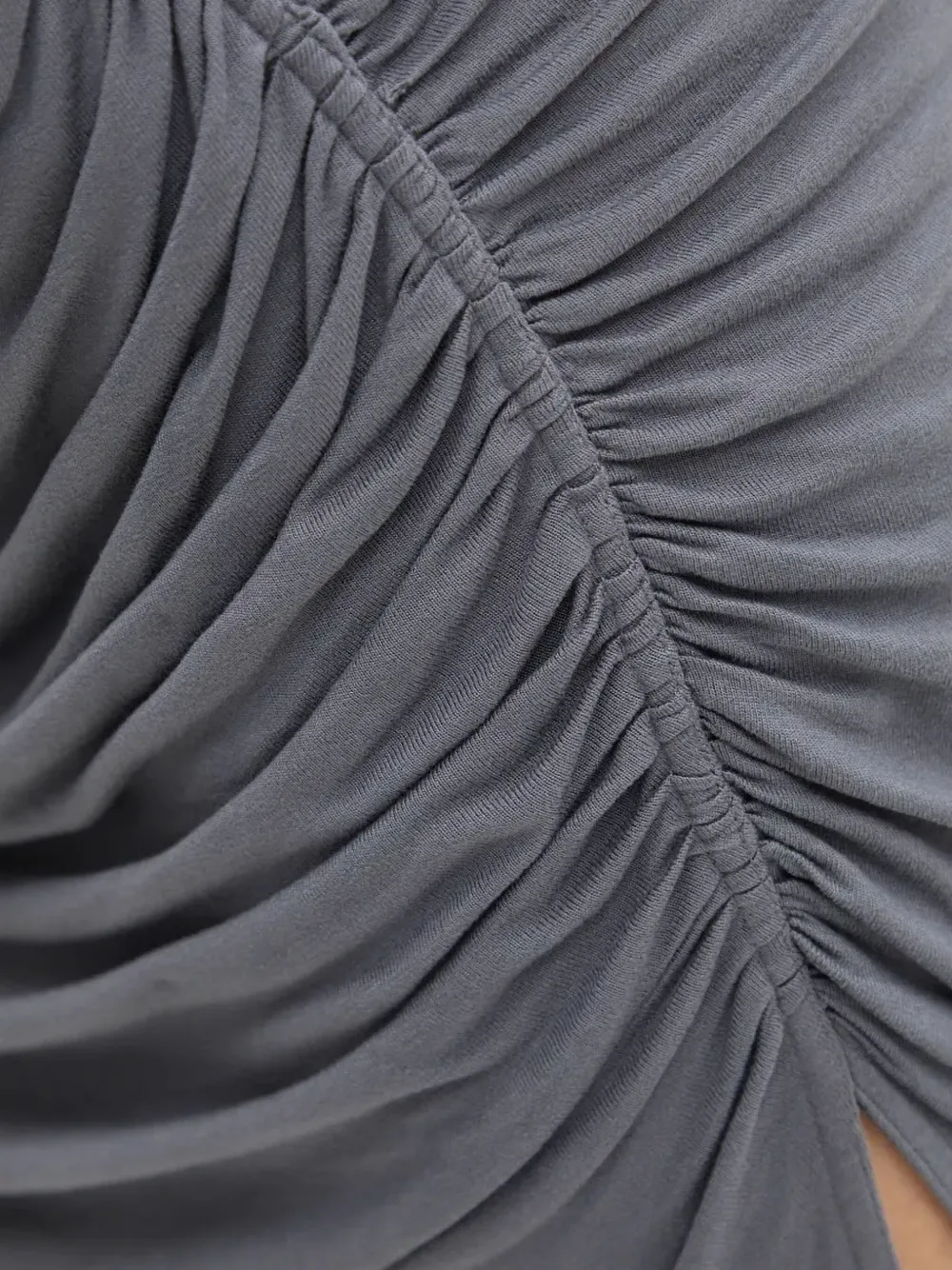 Rick Owens Side-split Gathered Midi Skirt In Blue