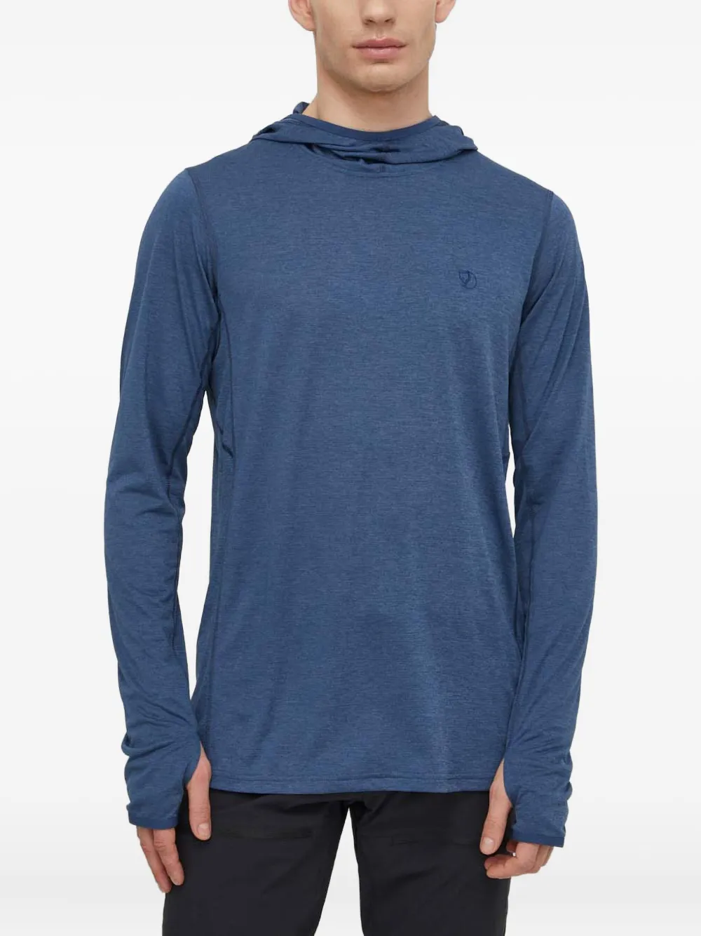 Fjällräven embroidered logo hoodie | Blue | Image 1