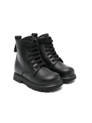 MM6 Maison Margiela Kids スクエアトゥ ブーツ | ブラック | FARFETCH JP