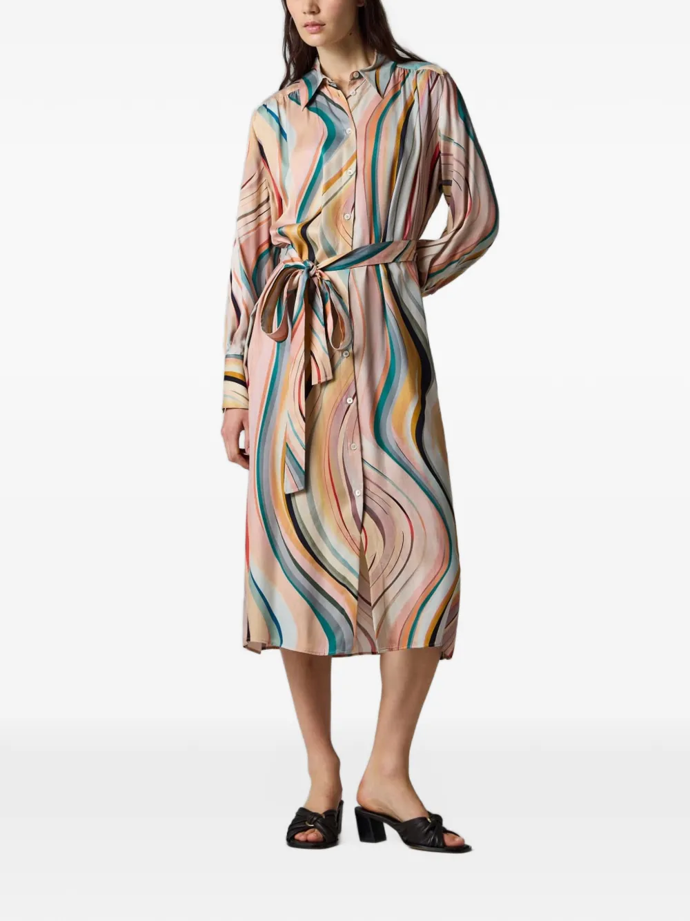 PS Paul Smith Midi-jurk met patroon Beige