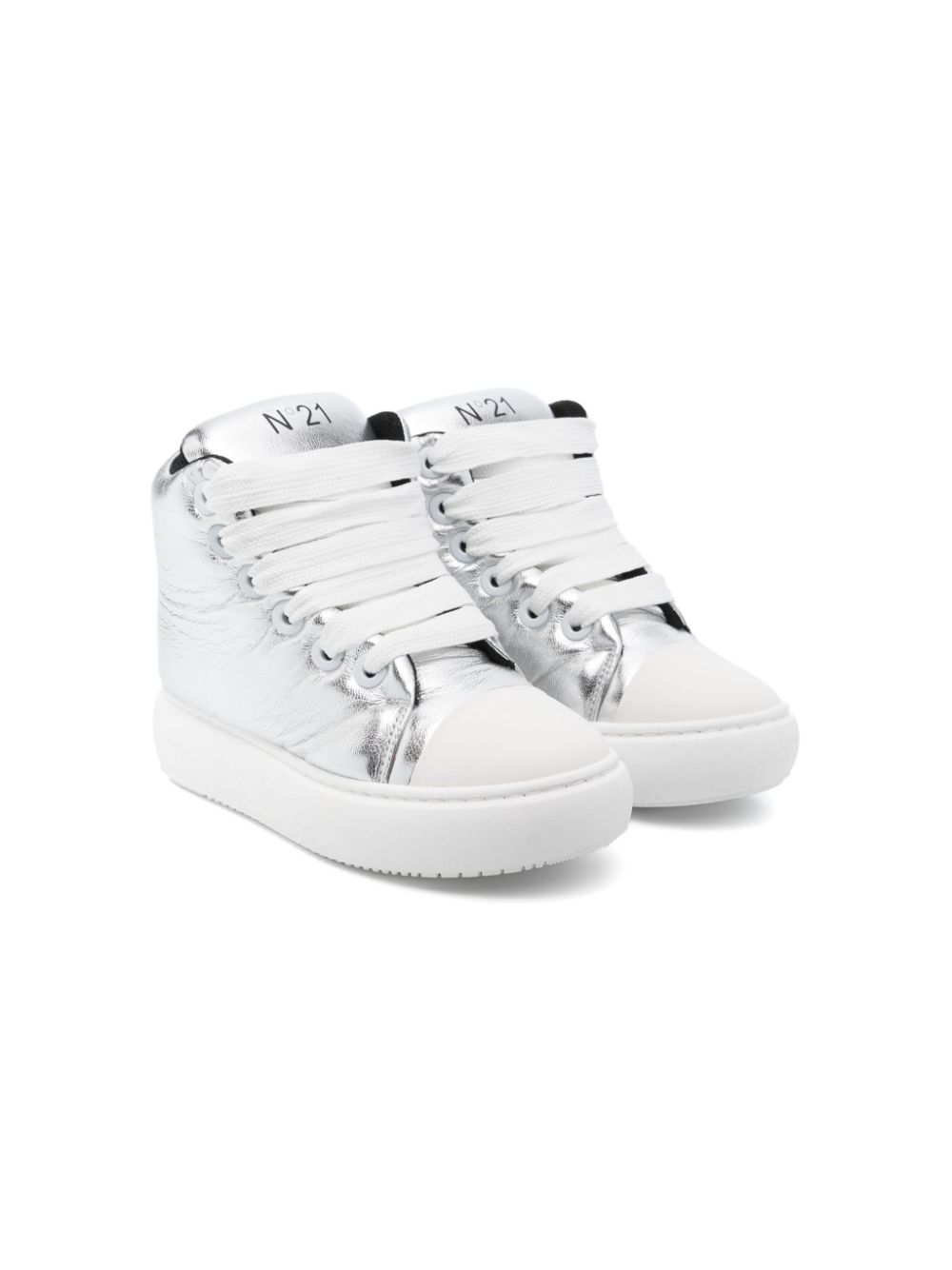 Nº21 Kids metallic-finish sneakers Zilver