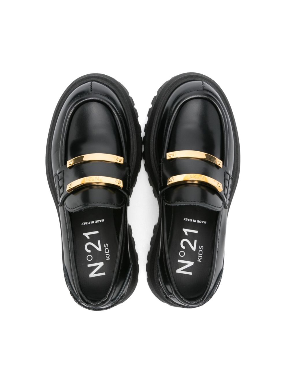 Nº21 Kids Loafers met logoplakkaat Zwart