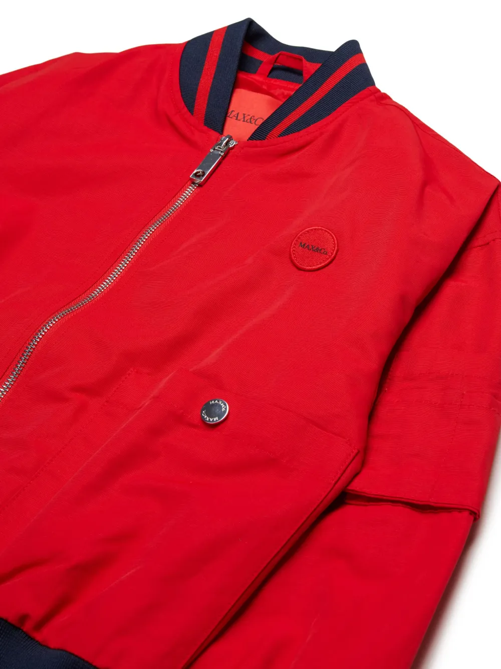 MAX&Co. Kids Bomberjack met logoplakkaat Rood