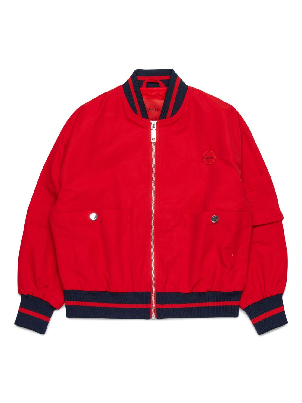 MAX&Co. Kids logo-appliqué bomber jacket - Red