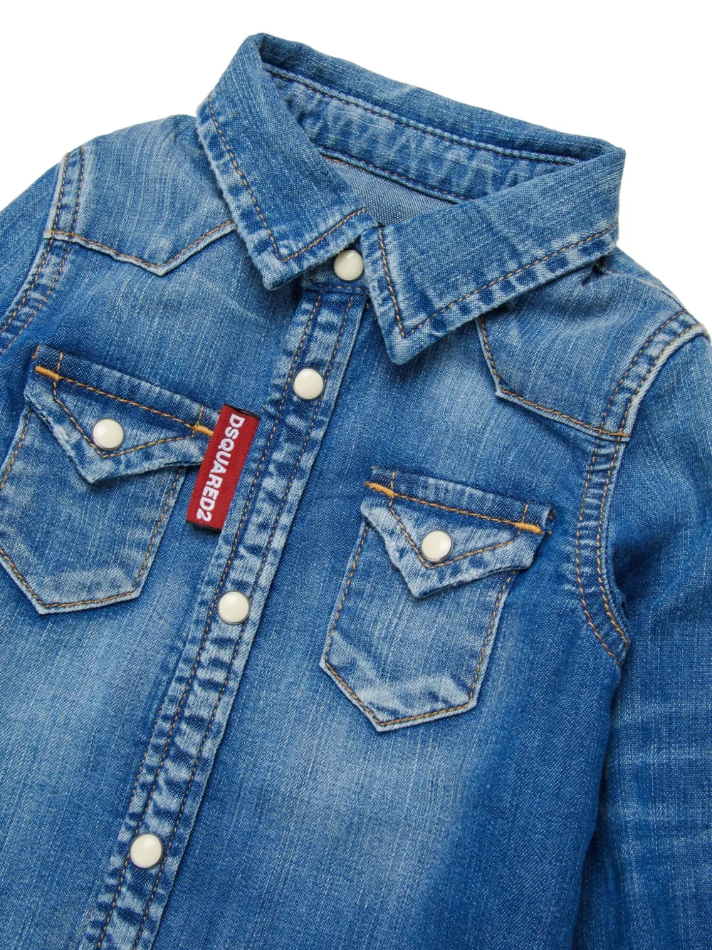 DSQUARED2 KIDS Spijkershirt met Western-stijl Blauw