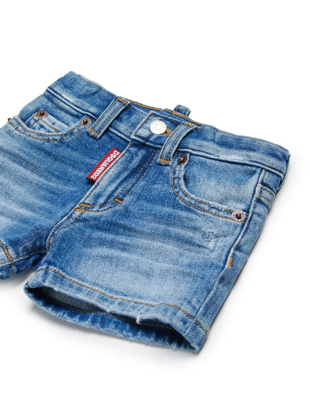 DSQUARED2 KIDS Mid waist spijkershorts Blauw