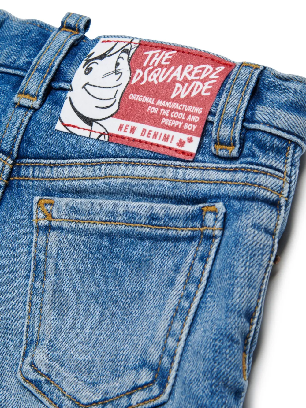 DSQUARED2 KIDS Mid waist spijkershorts Blauw