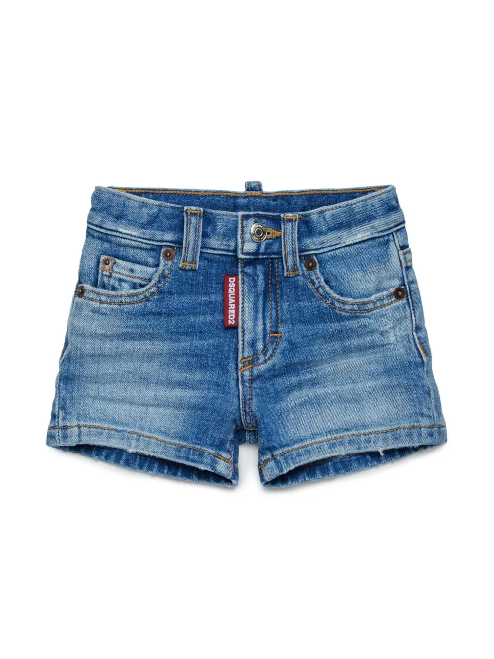 DSQUARED2 KIDS Mid waist spijkershorts Blauw