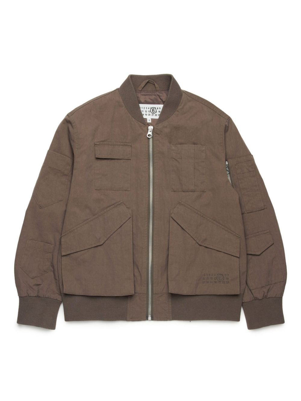 Mm6 Maison Margiela Kids' Multi-pocket Bomber Jacket In Brown