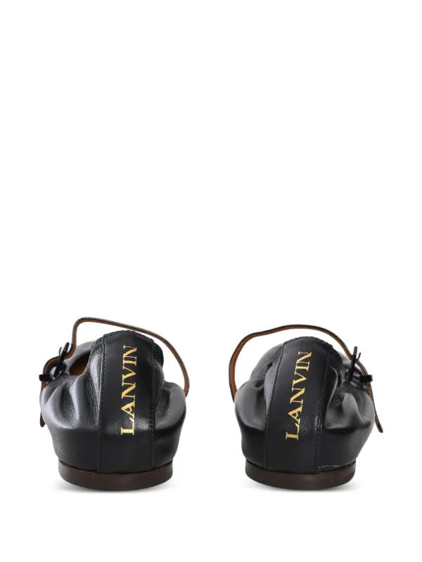 Lanvin レザーフラットシューズ | ブラック | FARFETCH JP