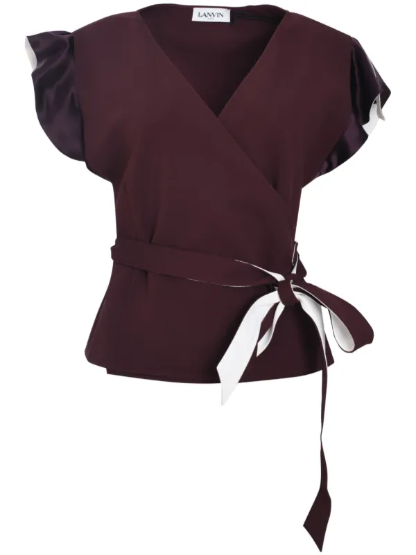 Lanvin Wrap Blouse in Red