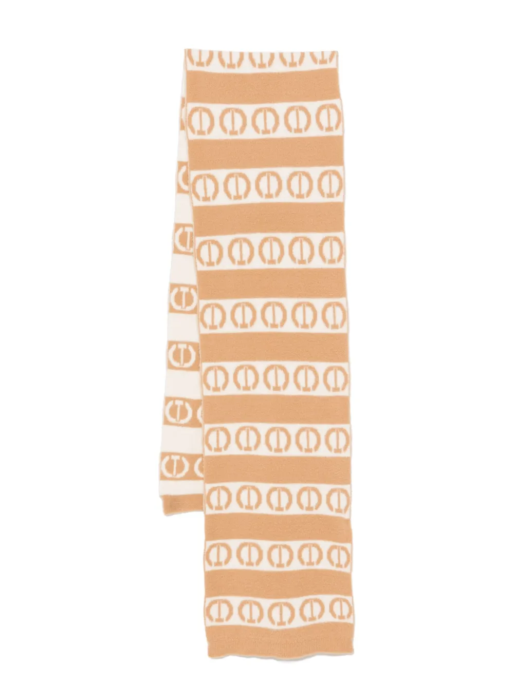 TWINSET Sjaal met logo-jacquard Bruin