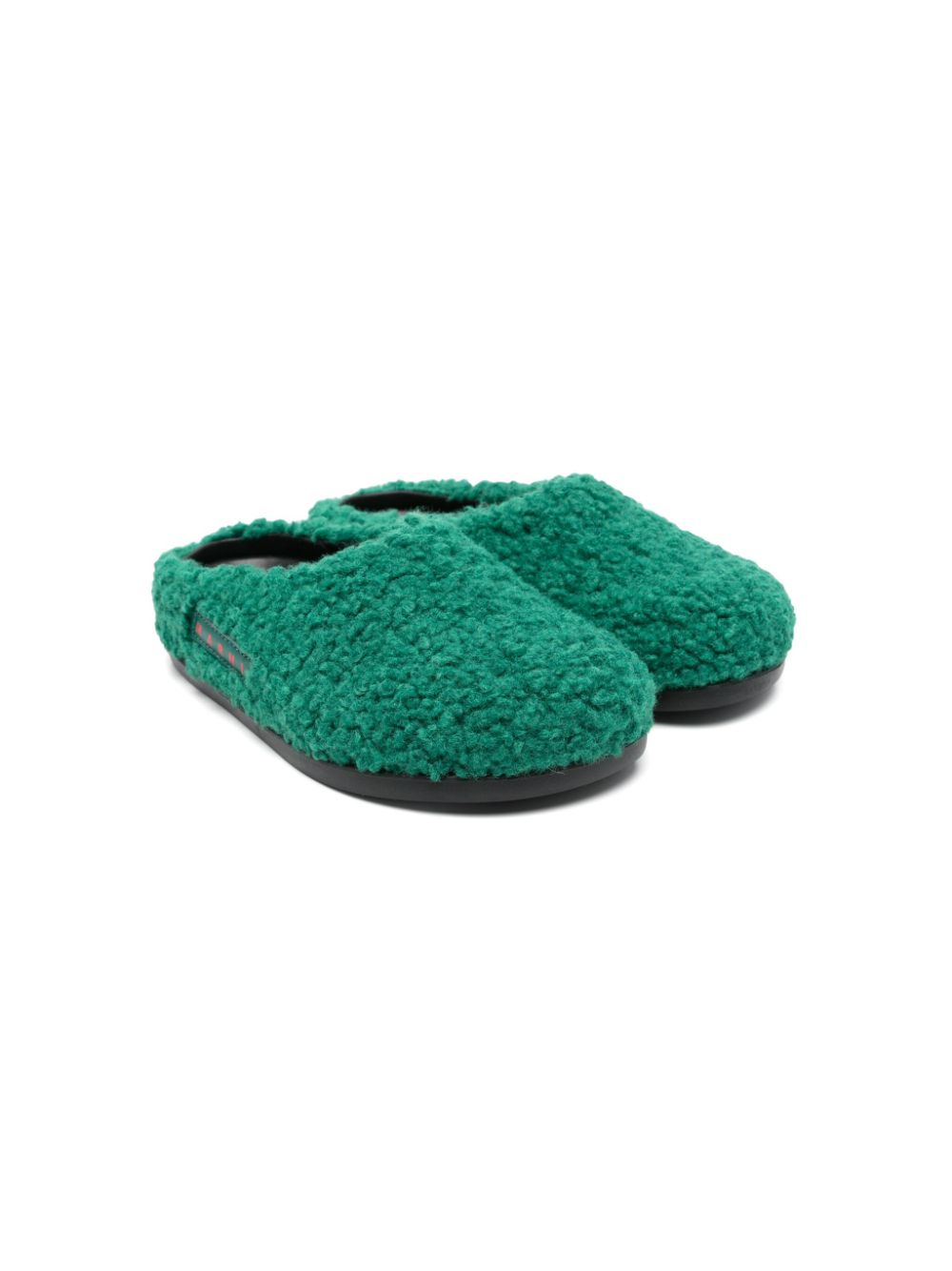 Marni Kids faux-shearling slippers Groen