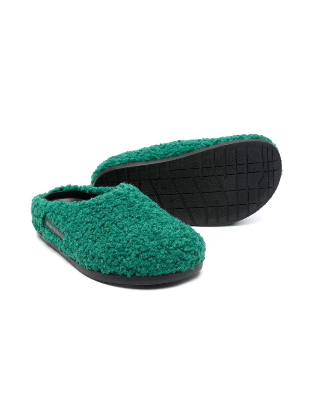 Marni Kids faux-shearling slippers - Groen