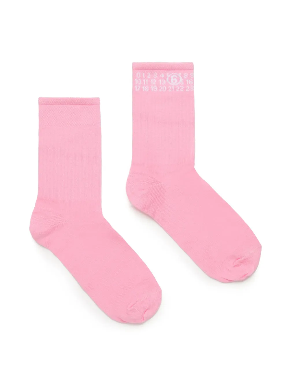 MM6 Maison Margiela Kids Gebreide sokken met logo Roze