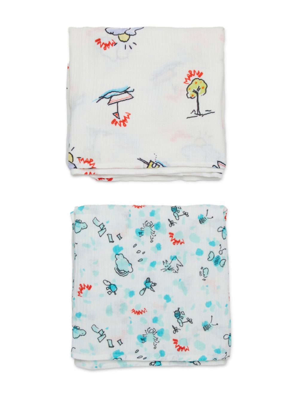 Marni Kids graphic-print muslins (pack of two) - White