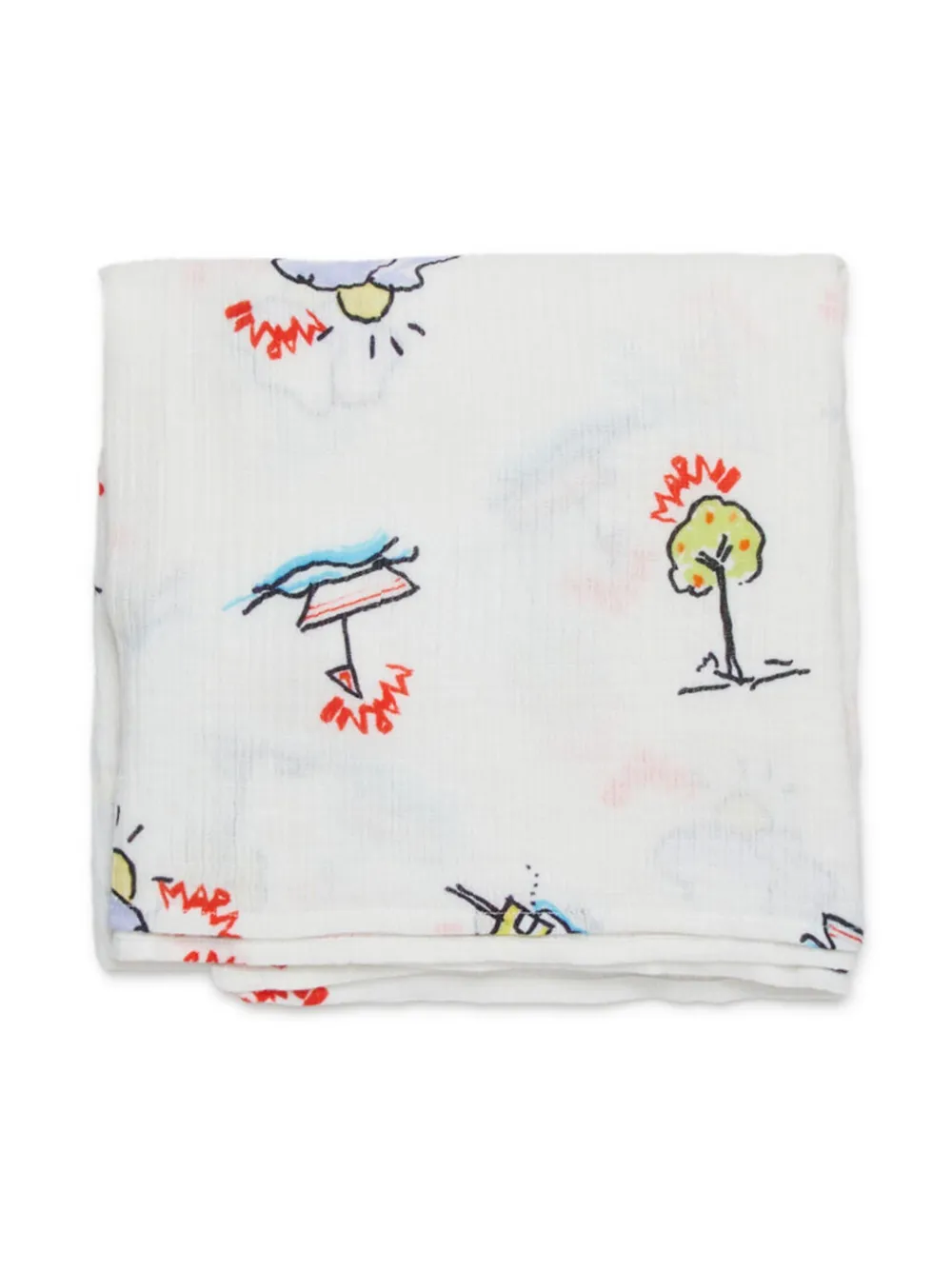 Marni Graphic-print Muslins (pack Of Two) In White