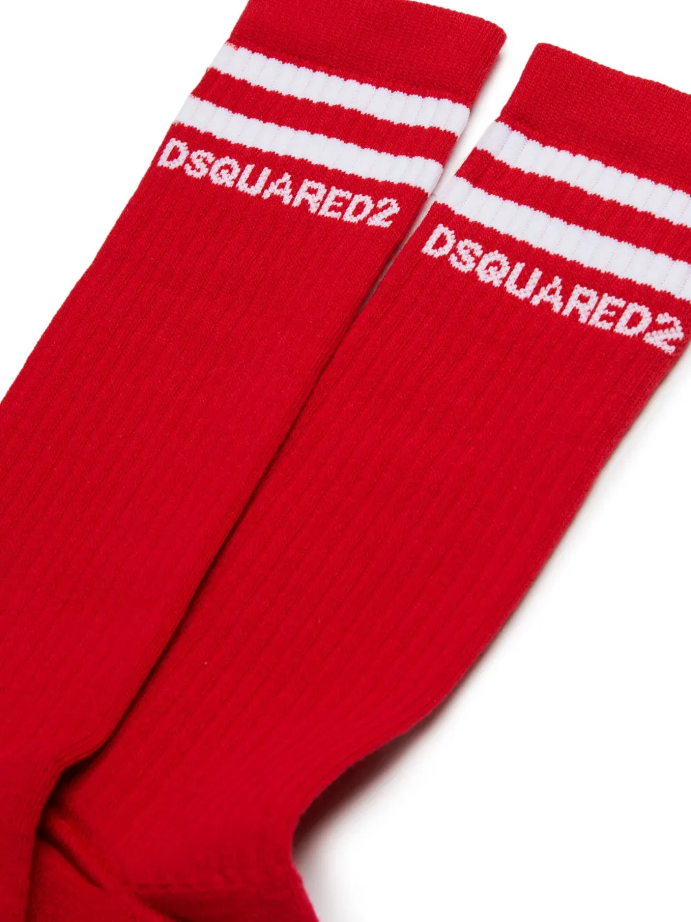 DSQUARED2 KIDS Gebreide sokken met logo - Rood