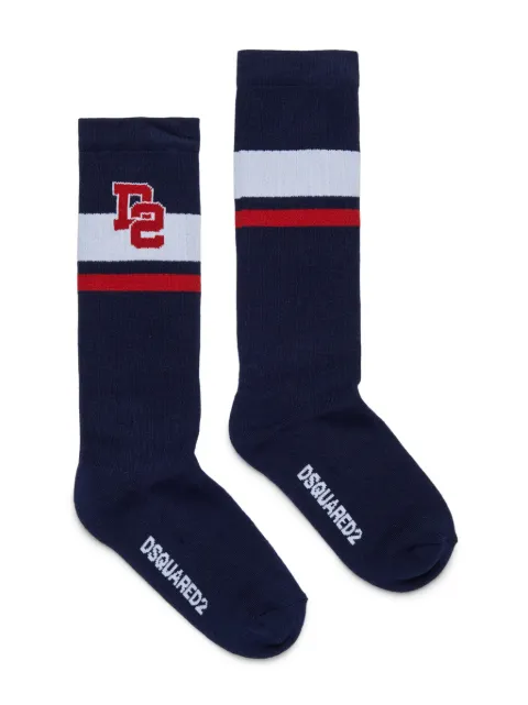 DSQUARED2 KIDS calcetines con logo en jacquard