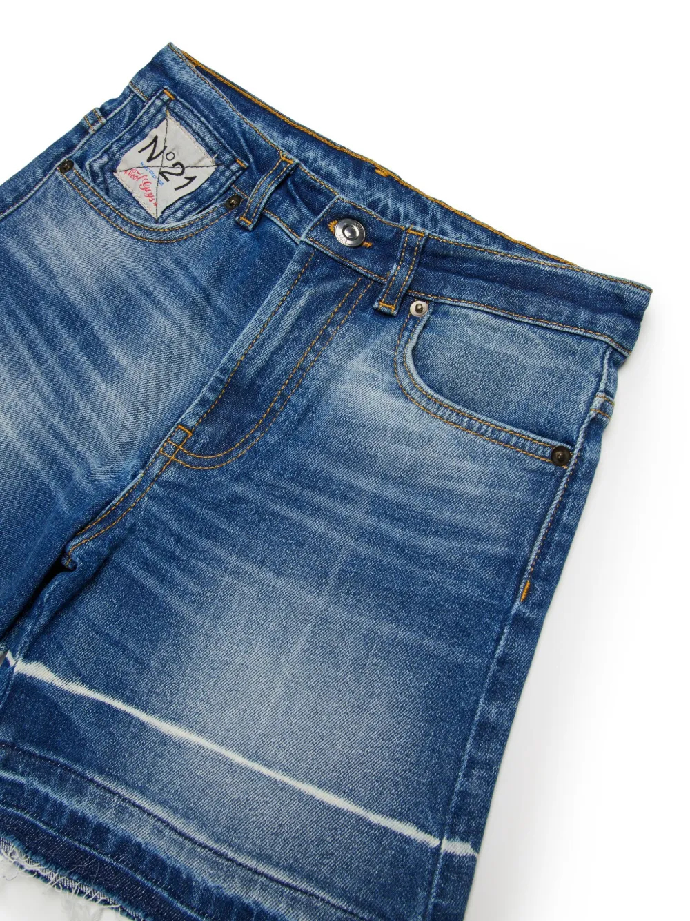 N°21 Logo-patch Shorts In Blue