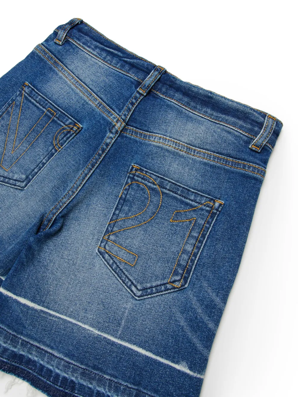 N°21 Logo-patch Shorts In Blue