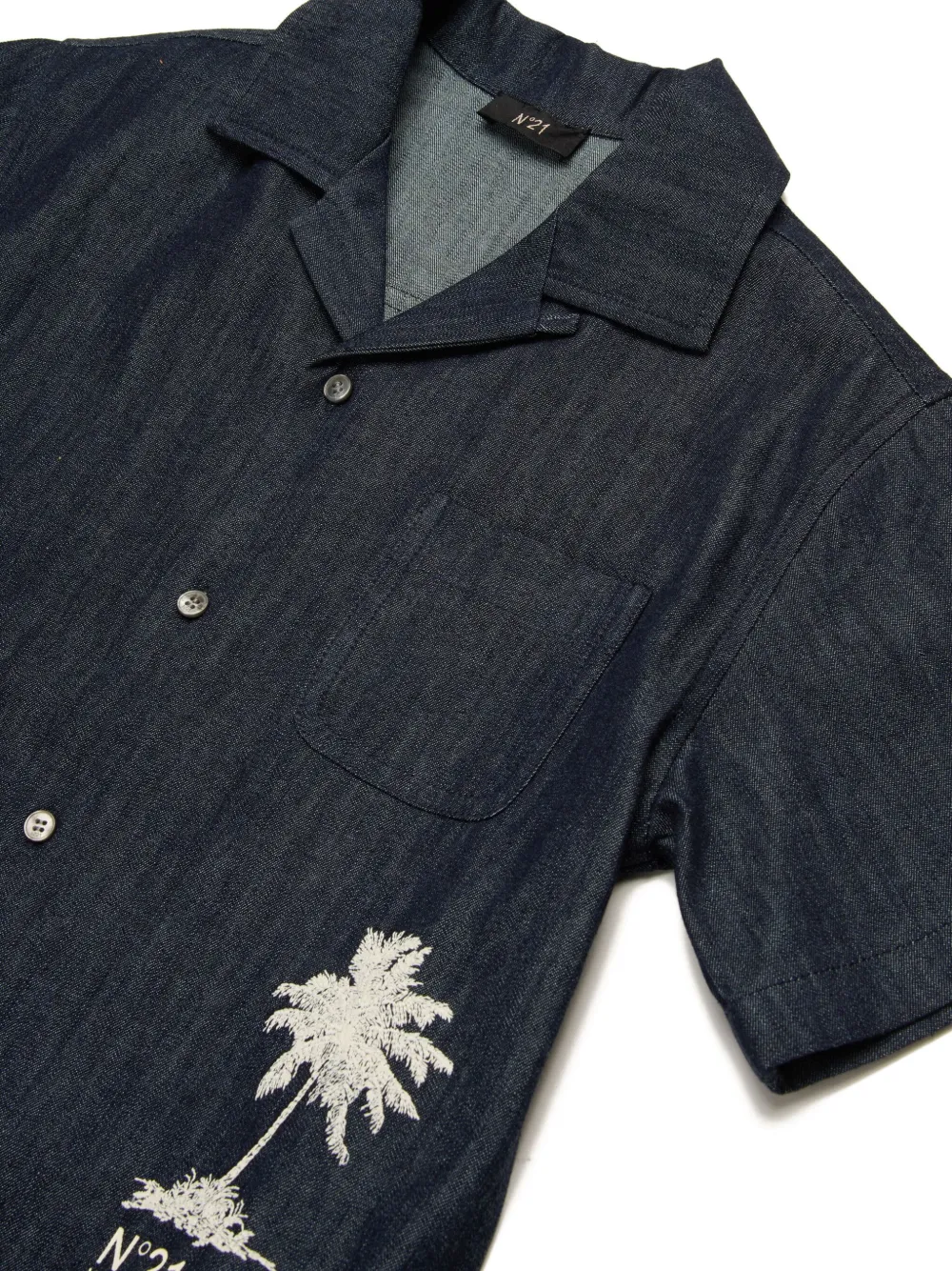  Nº21 Kids Palm-tree-print Shirt - Blue 