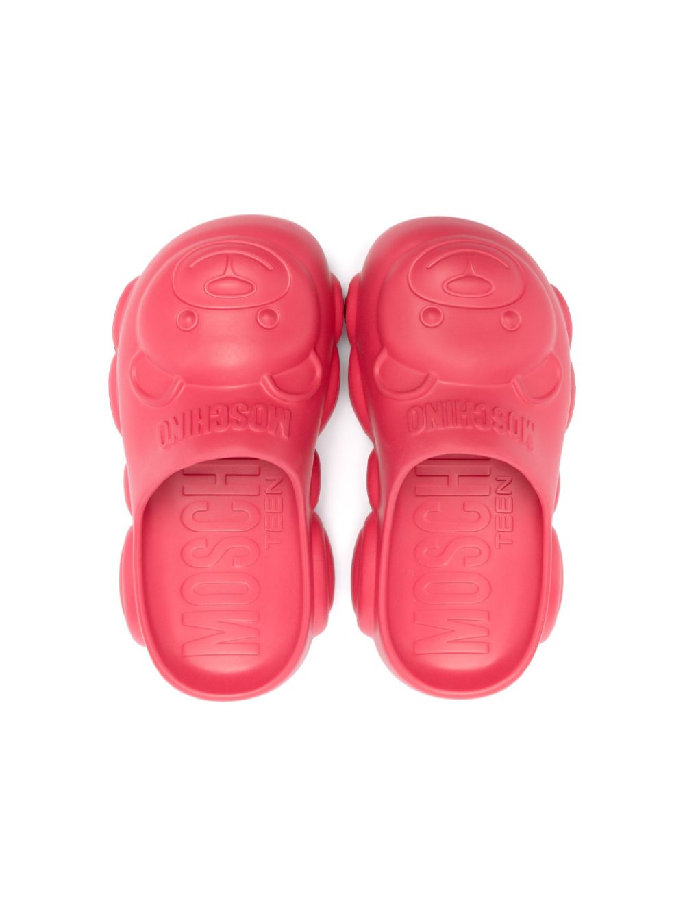 Moschino Kids embossed-logo slides Pink