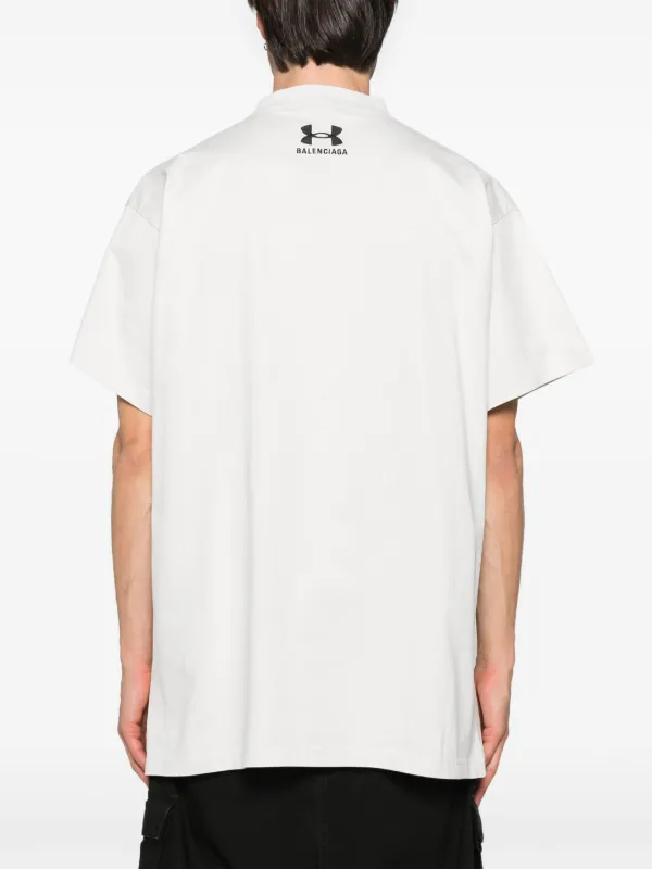BALENCIAGA アンダーアーマー コットン Tシャツ シンプル ロゴ Balenciaga x Under Armour® ロゴ Tシャツ | ブラック | FARFETCH JP