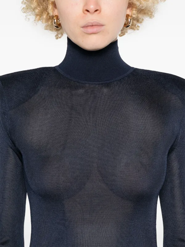 Self-Portrait Knitted Maxi Dress | Blue | FARFETCH