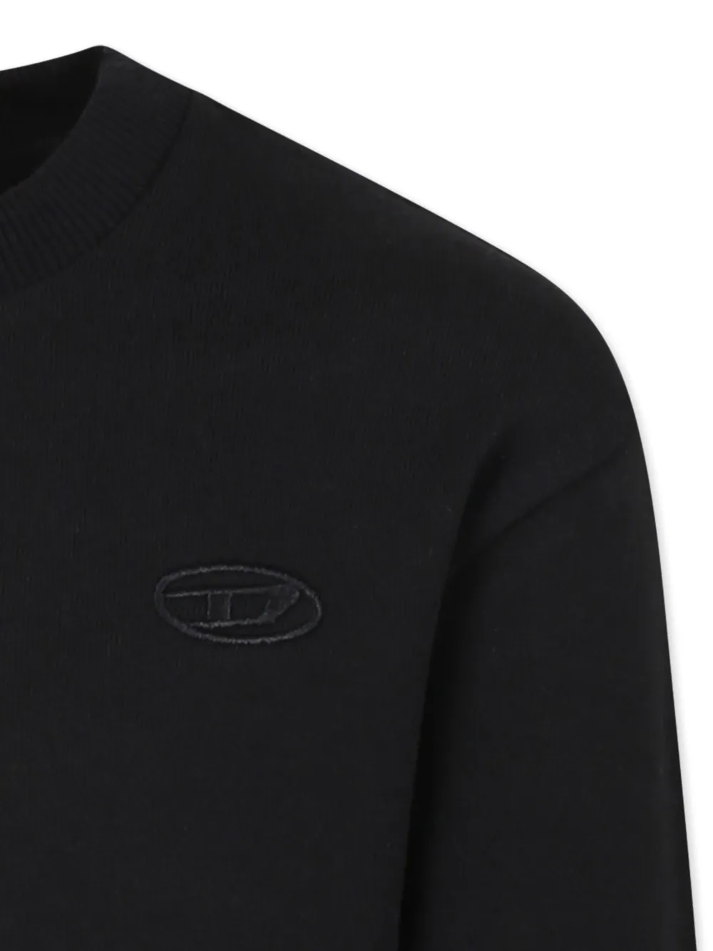 Diesel Kids Sweater met geborduurd Oval D-logo Zwart