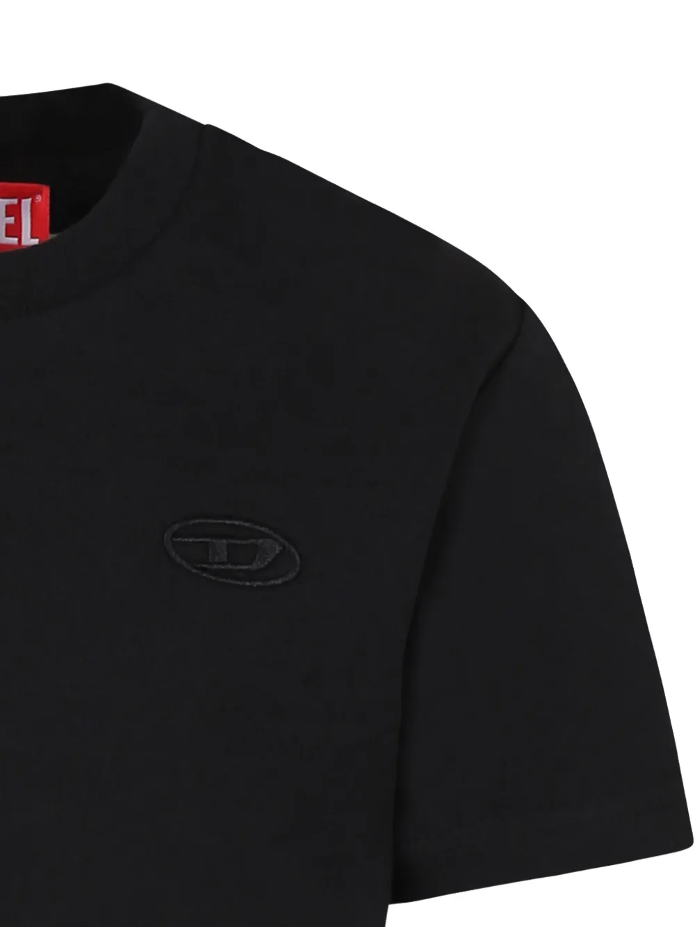 Diesel Kids T-shirt met geborduurd Oval D logo Zwart