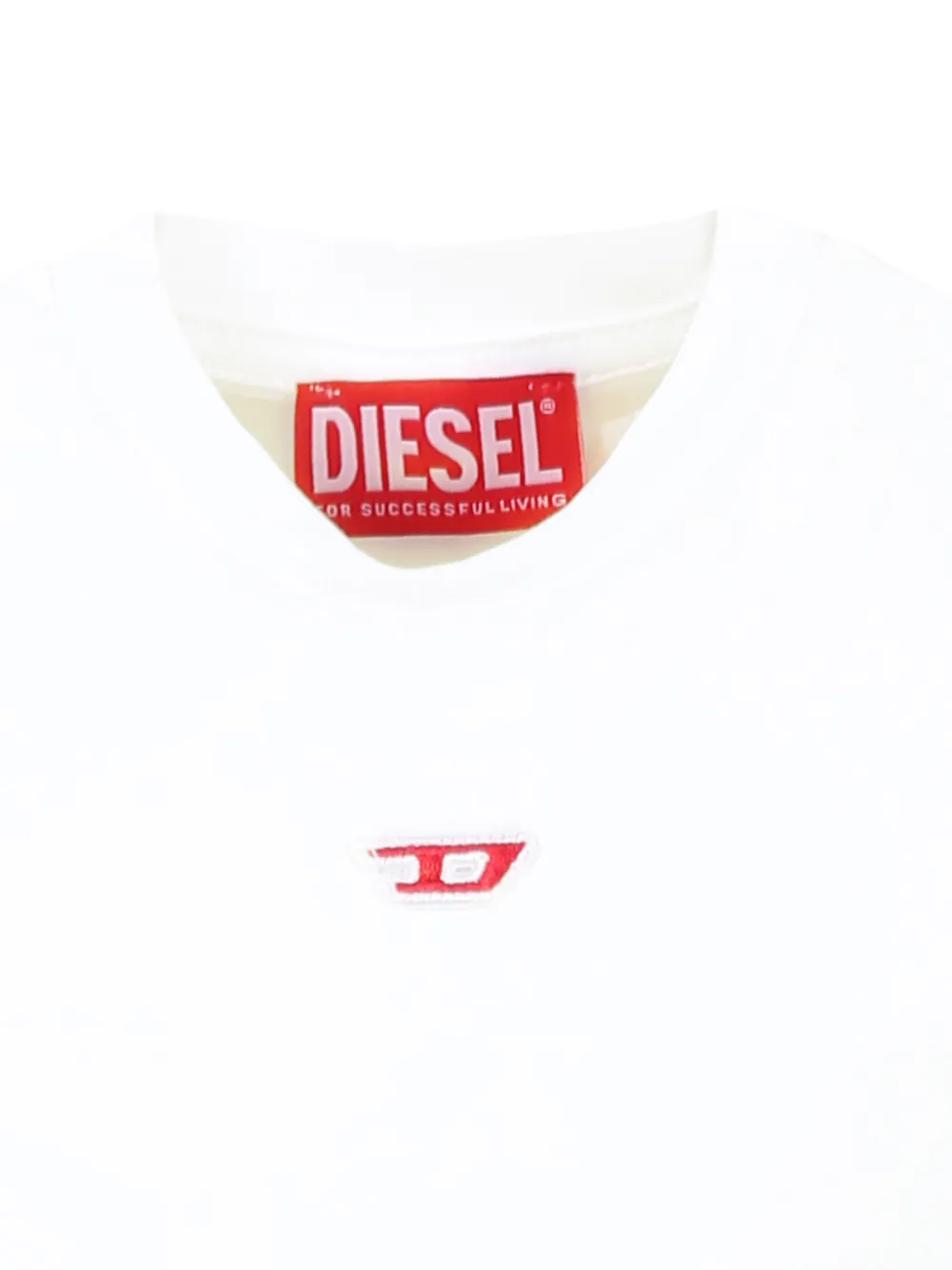 Diesel Kids T-shirt met Oval D-patch Wit