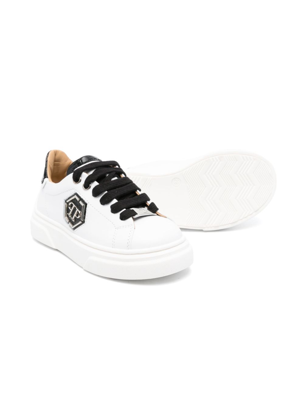 Philipp Plein Junior Sneakers met logoplakkaat Wit