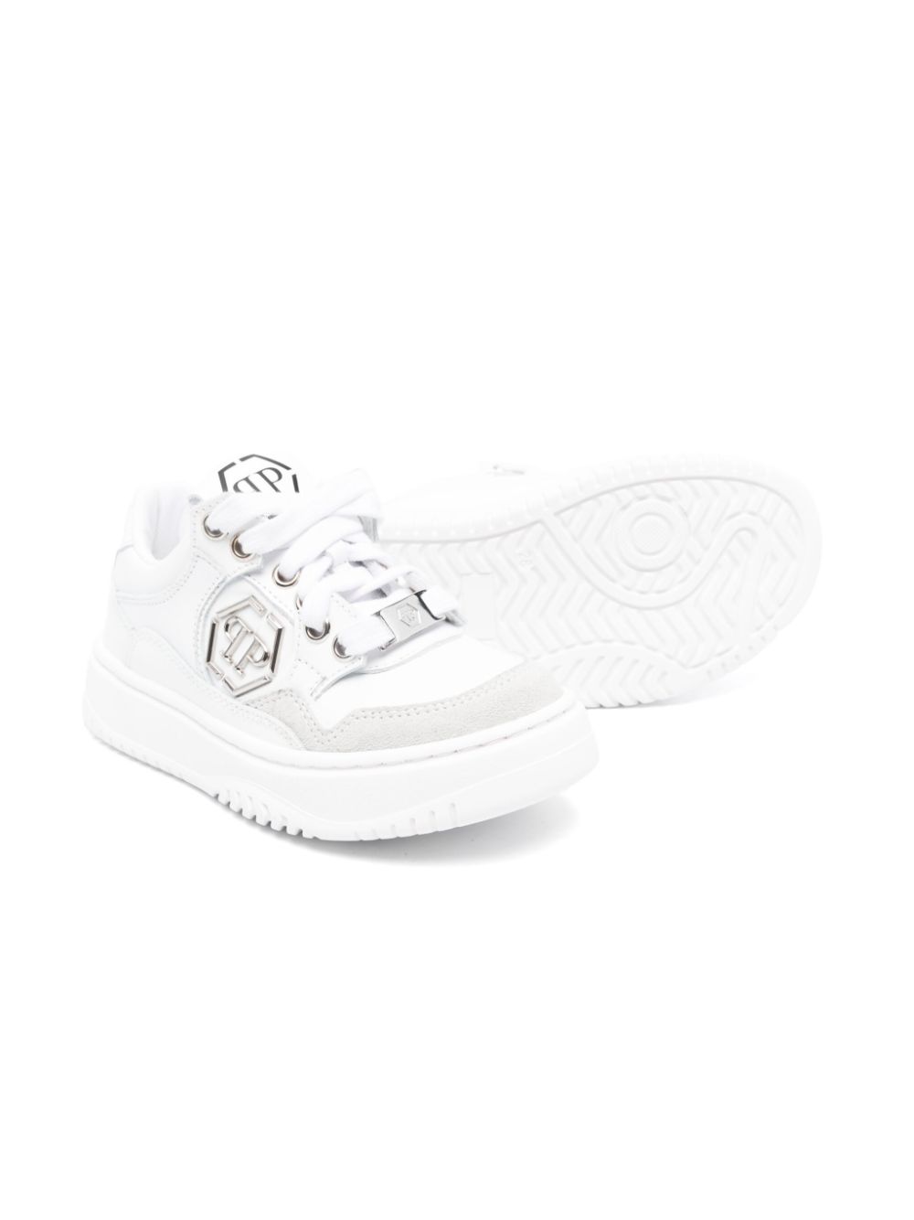 Philipp Plein Junior panelled sneakers - Wit