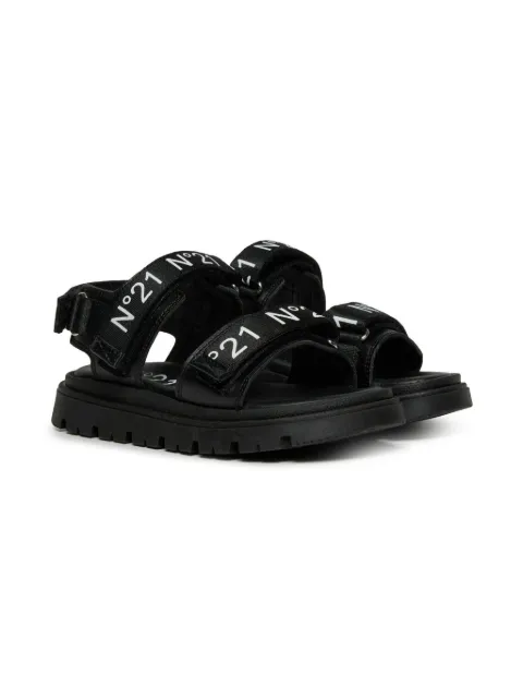 Nº21 Kids sandalias con logo estampado y plataforma